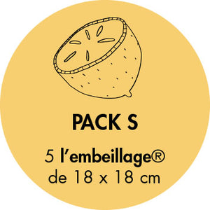 Pack S : 5 petits , idéal pour emballer les petits plats ainsi que les aliments de petites tailles (citron, orange...) , beewrap français, étiquette