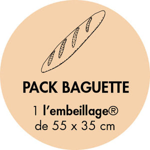 Pack baguette, idéal pour emballer des plats, des baguettes ou des grands aliments, beewrap de chez L'embeillage, étiquette