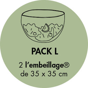 Pack L : le géant, idéal pour emballer les grands plats, beewrap français, étiquette