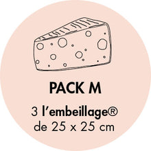 Charger l&#39;image dans la galerie, Pack M : le moyen , idéal pour emballer les plats de moyenne taille, beewrap français, étiquette